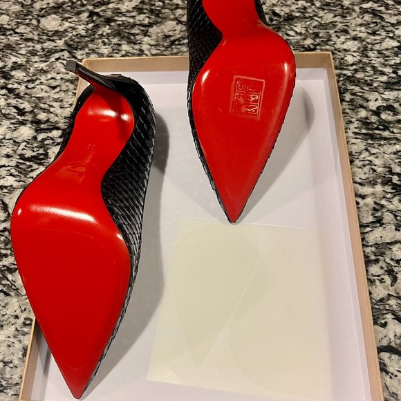 CHRISTIAN LOUBOUTIN Size 36 Kate 100 glossed lizard-effect leather pumps - Picture 5 of 7